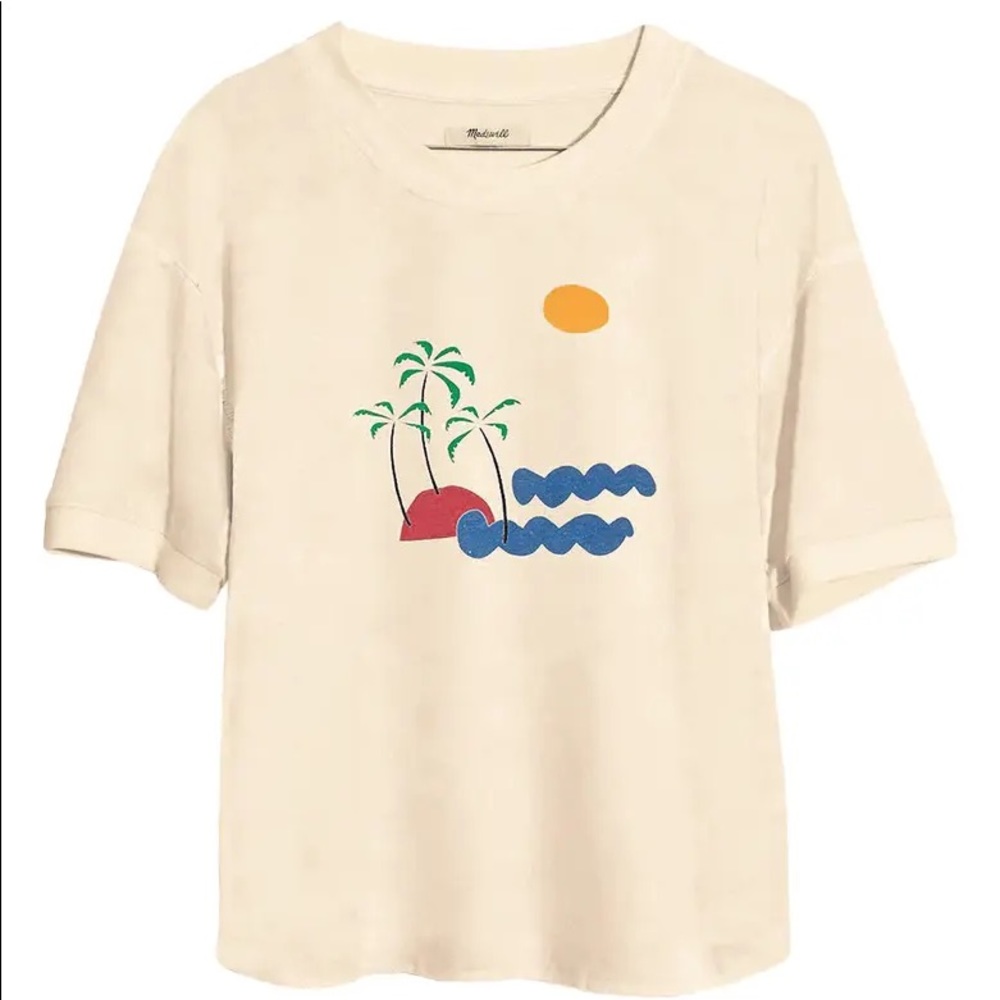 NEW Madewell Island Getaway Crop Graphic Tee